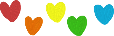 Cute Painterly Pride LGBT Hearts